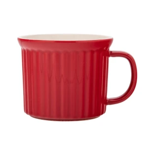 Kubek do zupy Red Chilli 650 ml – czerwony, ceramika z reliefem