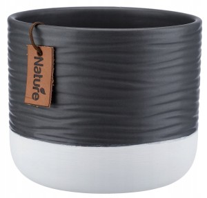 Doniczka osłonka ceramiczna 18 cm szara