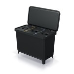 Trzykomorowy kosz do segregacji 30l Systema – nowoczesny design, 3x10l, czarny