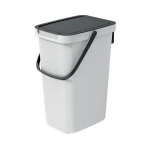 Keden Kosz na Śmieci Systema Q 12L – Popielaty z Haczykiem do Zawieszenia | Prosperplast