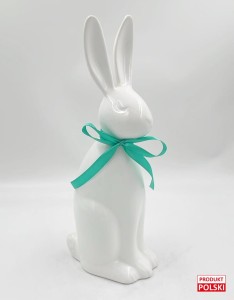 Zając porcelanowy 35 cm biały 