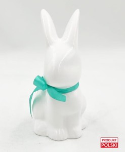 Zając porcelanowy siedzący biały