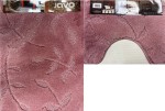 Dywanik łazienkowy 2-częściowy 50x80 cm – wzór Liście – pudrowy róż – Javo Selection