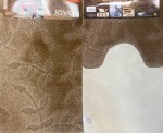 Dywanik łazienkowy 2-częściowy z tłoczonym wzorem liści 50x80 cm camel – miękki, antypoślizgowy, chłonny, do prania – kolekcja Selection Javo
