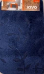 Dywanik łazienkowy SELECTION 50×80 granatowy – miękki, wzór listki, antypoślizgowy, Javo | Kraina-AGD