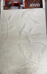 Dywanik łazienkowy SELECTION 50×80 ecru – jasny, miękki, wzór listki, Javo | Kraina-AGD