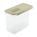 Pojemnik na żywność sypką 1 L Branq Shark przezroczysty z oliwkową pokrywką