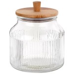 Szklany pojemnik 2,2 L na produkty sypkie z drewnianą pokrywką – Excellent Houseware