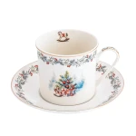 Filiżanka porcelanowa ze spodkiem 220 ml – kolekcja Magia Świąt