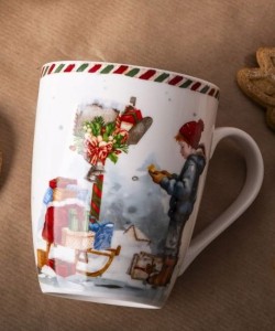 Kubek porcelanowy 350 ml „List do Mikołaja” – świąteczny klimat dla dzieci i dorosłych