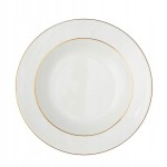 Talerz głęboki porcelanowy MariaPaula Złota Linia 23 cm biały ze złotym paskiem