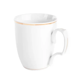 Kubek porcelanowy MariaPaula Złota Linia 350 ml biały ze złotym paskiem