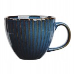 Filiżanka porcelanowa Reactive Stripes 450 ml granatowa