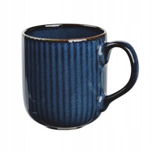 Kubek porcelanowy Reactive Stripes 400 ml granatowy