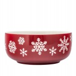 Miska porcelanowa Zimowa Choinka 850 ml – 14 cm, czerwona