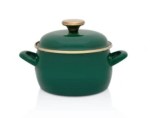 Garnek emaliowany z pokrywką Metalac  2,2 l –16 cm Dark Green