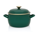 Garnek emaliowany Metalac 4,2 l z pokrywką – Dark Green, indukcja