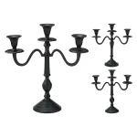 Świecznik kandelabr czarny aluminiowy na 3 świece – 30 cm