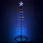 Choinka LED RGB 210 cm – 370 diod, pilot, efekty świetlne, IP44