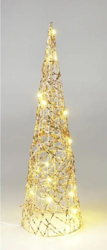 Figurka świąteczna choinka LED 40 cm w ciepłym białym świetle – metalowa dekoracja