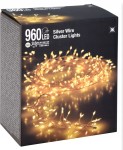 Lampki choinkowe 960 LED – Ciepłe Białe Światło na Srebrnym Drucie 9,6 m