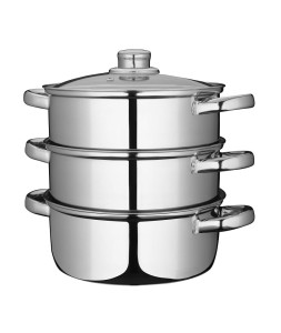 Garnek do gotowania na parze 20 cm 2,8L VEGE 4 el. – z 2 sitkami, indukcja