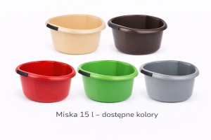 Miska plastikowa z uchwytami 15 L Solidna
