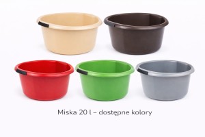 Miska plastikowa z uchwytami 20 L Solidna
