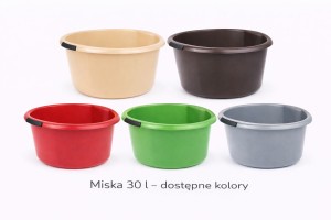 Miska plastikowa z uchwytami 30 L Solidna