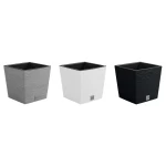 Doniczka plastikowa z wkładem kwadratowa ryflowana 24 cm Furu Square Low DFS240 Prosperplast