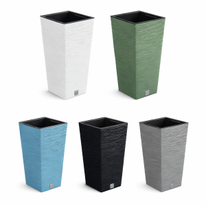 Doniczka Furu Square wysoka kwadratowa 30 cm Prosperplast z wkładem