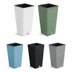 Doniczka Furu Square wysoka kwadratowa 35 cm Prosperplast z wkładem