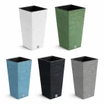 Doniczka Furu Square wysoka kwadratowa 40 cm Prosperplast z wkładem