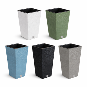 Doniczka Furu Square wysoka kwadratowa 26,5 cm Prosperplast z wkładem