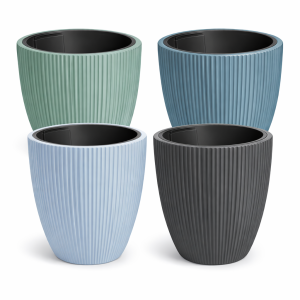 Doniczka plastikowa z wkładem okrągła ryflowana 47 cm Oro Round DBOR470 Prosperplast