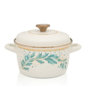 Garnek emaliowany Green Line 20 cm 3,5 l z pokrywą Metalac