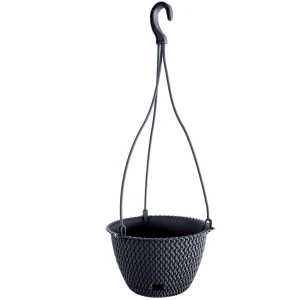 Donica wisząca Splofy 27 cm antracytowa z otworem do podlewania Prosperplast