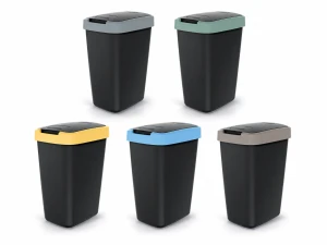 Kosz na śmieci Compacta Q Flap 12 l czarny z kolorową pokrywą Keden