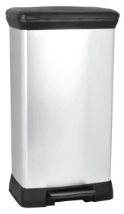 Kosz na śmieci z pedałem 50 L Deco Bin metalizowany Curver