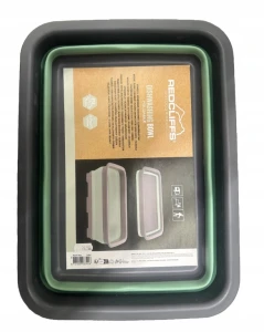 Miska składana turystyczna silikonowa 8 l 37,5 × 27,5 cm zielono-szara