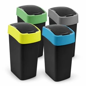 Kosz na śmieci Curver Flip Bin 45 L czarny – różne kolory pokryw