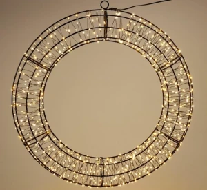 Wieniec świąteczny LED 50 cm – bursztynowy z regulacją jasności