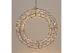 Koło świąteczne LED 38 cm z fleszem – ciepła biel, dekoracja świetlna