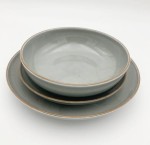 Zestaw obiadowy porcelanowy Lubiana Rondo szary 18szt.