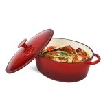 Garnek żeliwny owlany emaliowany 4L KonigHoffer czerwony