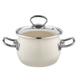 Garnek emaliowany 1,5l 16cm Emalia Pleszew Kremowy