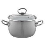 Garnek emaliowany 2,5l 18cm Emalia Pleszew Szary