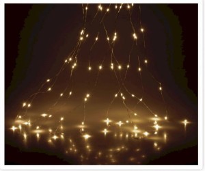 Lampki na druciku 160 LED Kaskada ciepła biel 