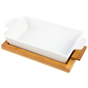 Naczynie ceramiczne na podstawie bambusowej Modeno prostokątne 26 cm